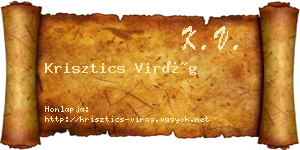 Krisztics Virág névjegykártya