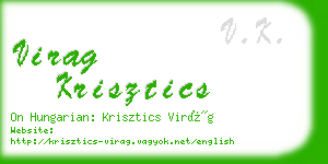 virag krisztics business card